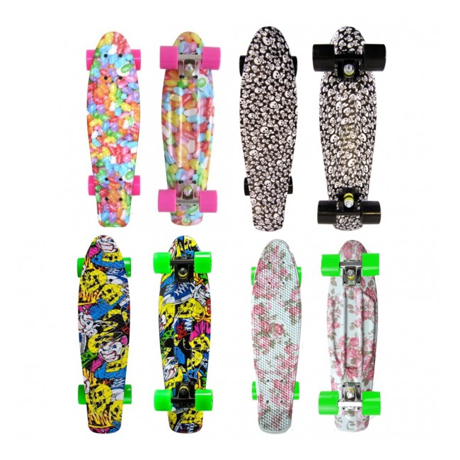 Penny Board pentru Copii cu Roti de Plastic, Diverse Culori 55cm