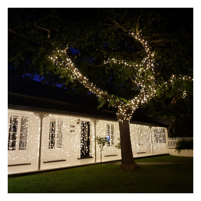 Perdea Craciun Exterior 3x1m 120LED Alb Cald Fir Alb Gros TO8093WW V8