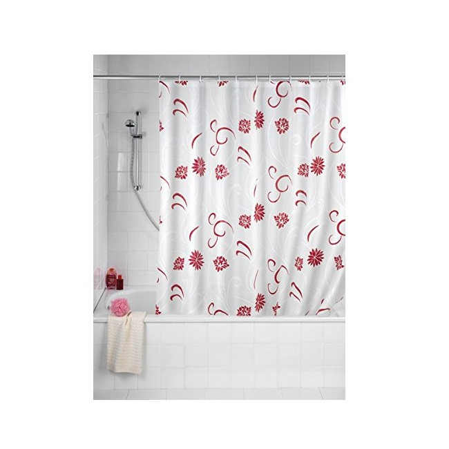 Perdea de Dus Wenko Flower Red 180x200cm Impermeabila PEVA