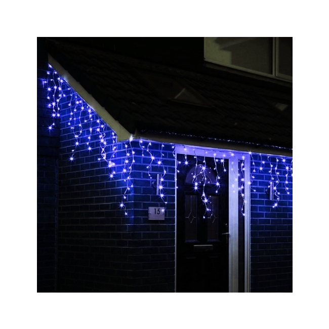 Perdea Franjuri Inegali Exterior 8x0.4x0.8m 242LED Albastre Flash FA P9122B CPLL