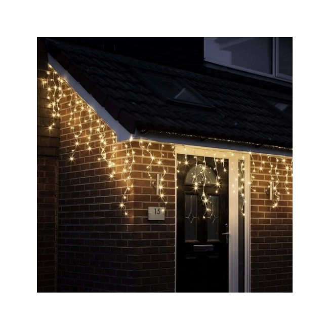 Perdea Franjuri Inegali Exterior 8x0.4x0.8m 242LED AlbCald Flash FA P9122WW CPLL