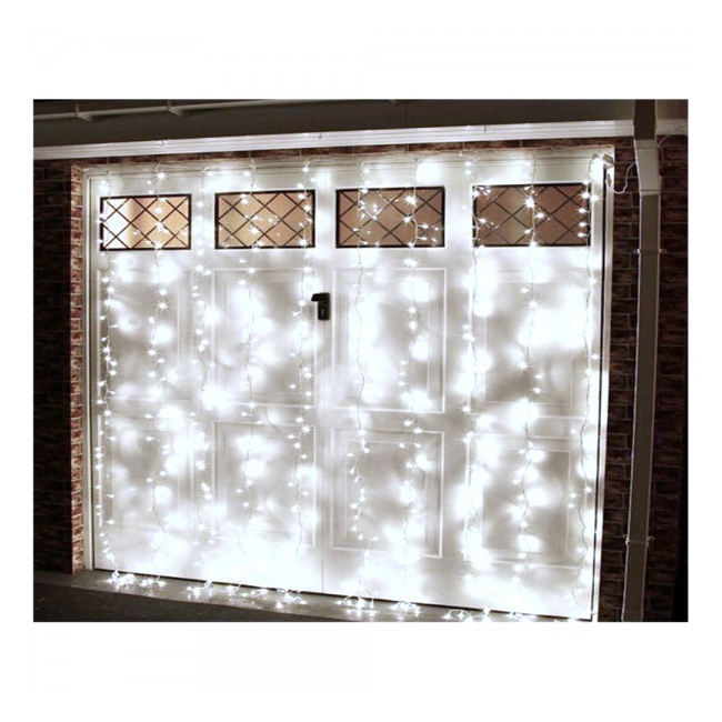 Perdea Luminoasa Craciun Exterior 3x1.2m 1400LED Alb Rece Fir Alb 9004