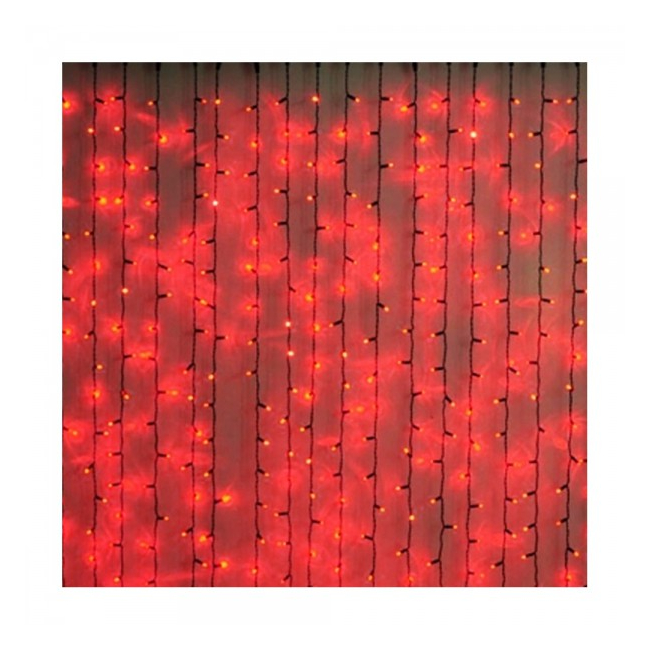 Perdea Luminoasa Craciun EXT. 3x3m 288LED Rosu Fir Negru 3142