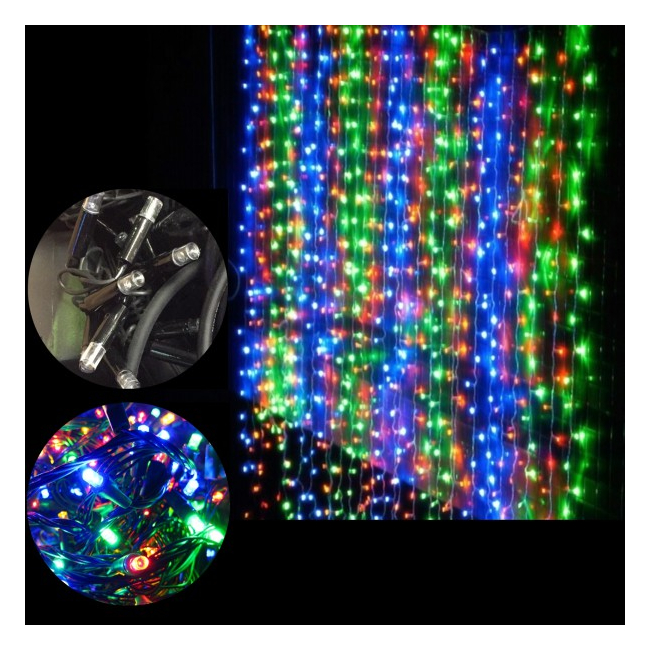 Perdea Luminoasa Craciun Exterior 8x2m 700LED Multicolor FN