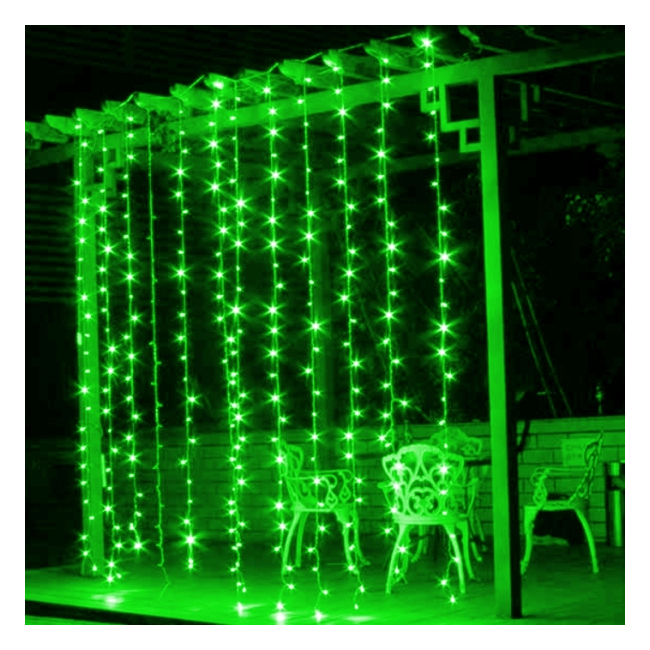 Perdea Luminoasa Exterior Flash Alb Prelungibila 6x3m 576LED FA Verde BRP