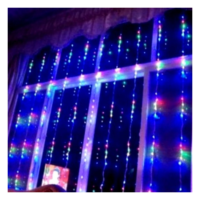 Perdea Luminoasa Ploaie 2.5x1.5m 230LEDuri Multicolore Viteza Reglabila BZ