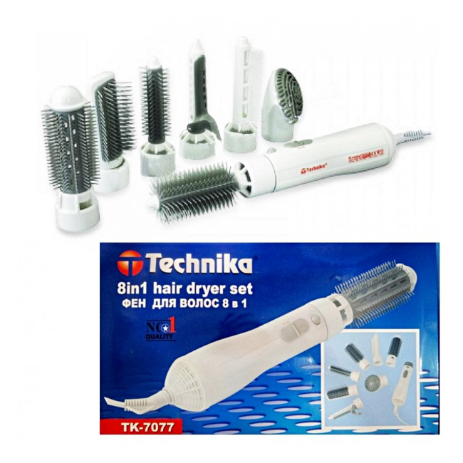 Perie Rotativa Pentru Par 8in1 7 accesorii 700W Technika TK7077