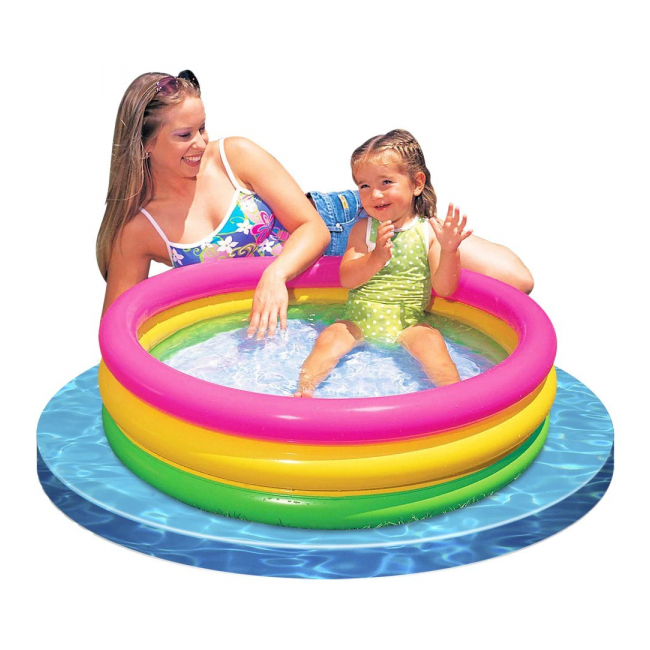 Piscina Gonflabila Rotunda 61x22cm 50l Rainbow Intex 57107