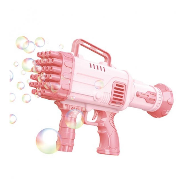 Pistol Jucarie Bazooka Rocket Bubble Gun 32 Baloane de Sapun Roz