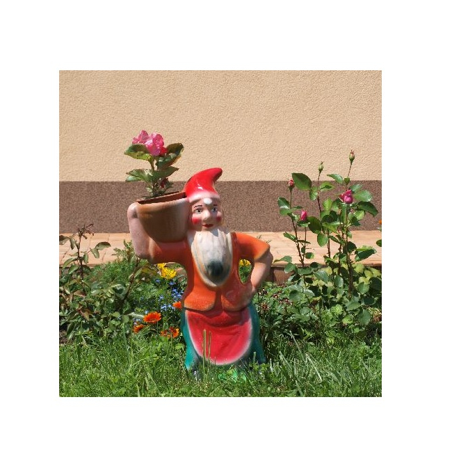 Pitic de Gradina Ceramic, cu Ghiveci pentru Flori 50cm