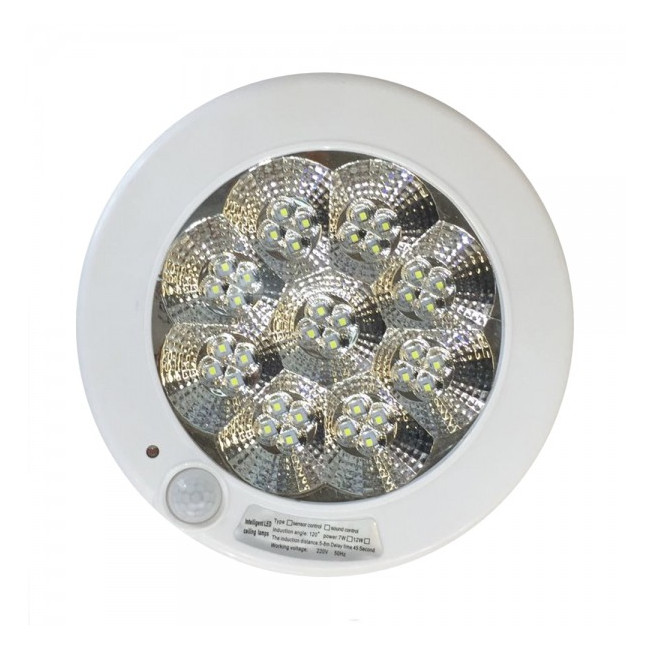 Plafoniera 36 LED 5W Alb Rece cu Senzor de Miscare 22cm 220V