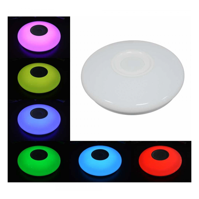 Plafoniera LED SMART Muzica 24W 39x6.2cm telecomanda RGB+W SPN7596R