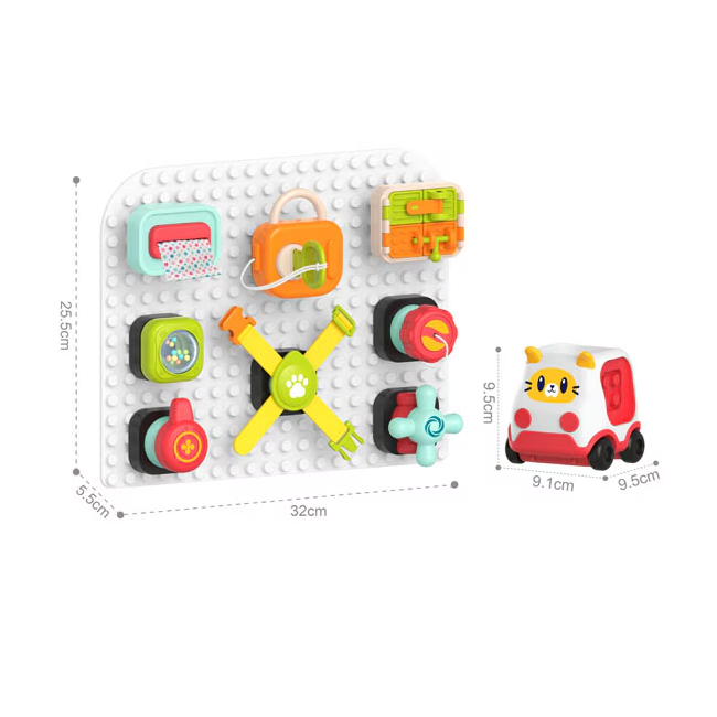 Plansa de constructie tip Montessori 10 piese Multicolor HE8082 CWT
