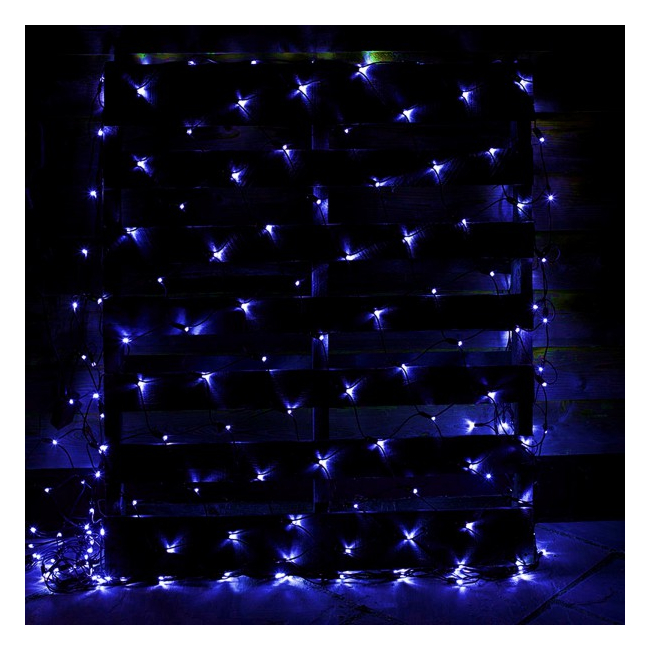 Plasa Luminoasa Craciun 2x2m 160LED Albastru Fir Negru P 6008