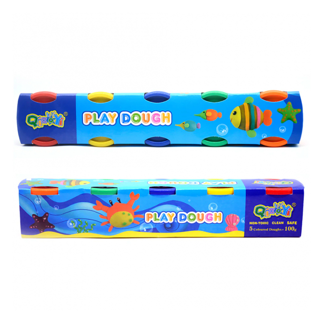 Plastilina Play Dough Reutilizabila 5 Culori Borcane 5x100g QIAOYI No.2017 CBC