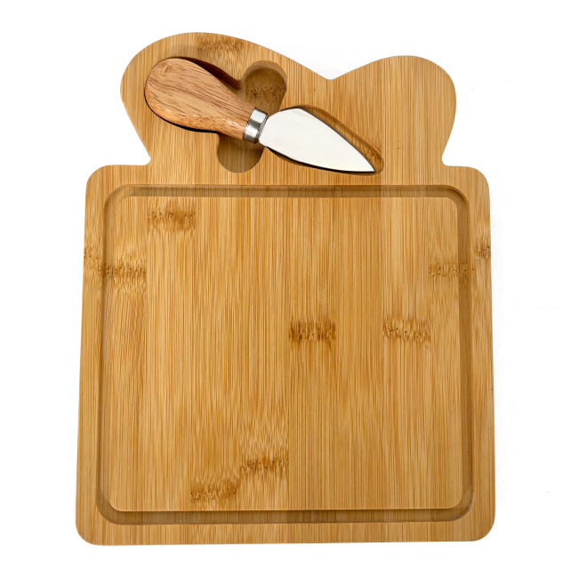 Platou bambus 1 accesoriu inox branzeturi 19.5x24.5cm Grunberg GR5820
