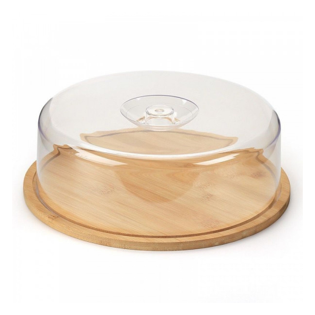 Platou Bambus cu Capac Tort Branzeturi 26x28x8.5cm Wei A13970 DNC56752