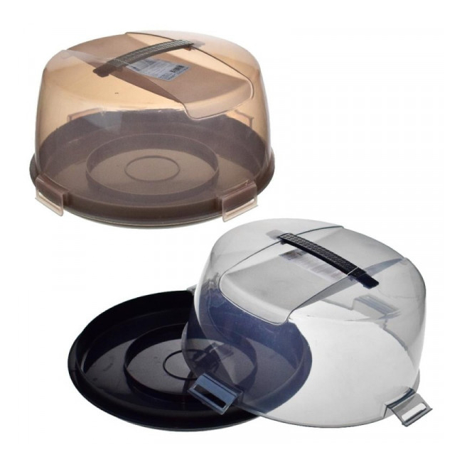 Platou de Tort Rotund Plastic cu Capac, Maner 31x16cm Tuffex TP725