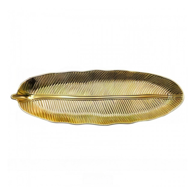 Platou Frunza Decorativ Auriu Plastic 40x13cm A-16021 WEI DNC66887