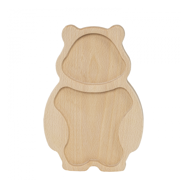 Platou lemn fag pentru copii forma urs 30x20x2cm Zilan EXT 7264