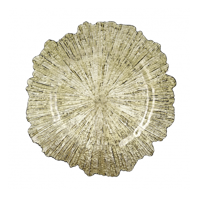 Platou Rotund Decorativ Auriu Plastic 33cm A-16019 WEI DNC66889