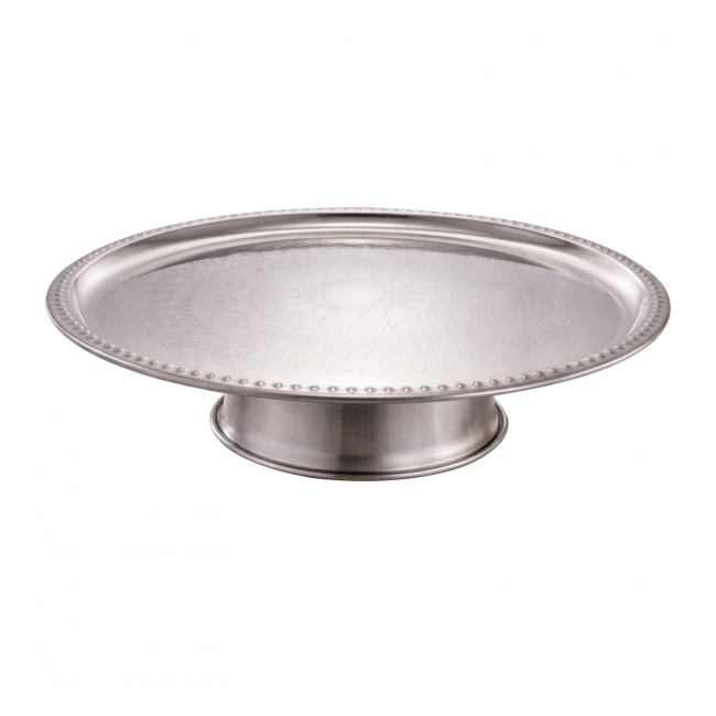 Platou rotund gravat Inox pentru tort 30.50x5.70cm Grunberg IGR7061