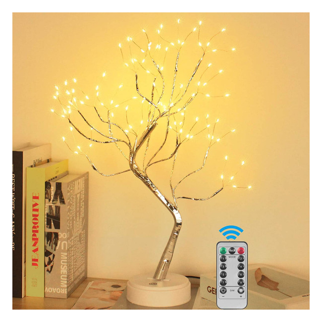 Pomisor Bonsai Luminos 108LED 50cm Baterii sau USB Telecomanda Alb Cald