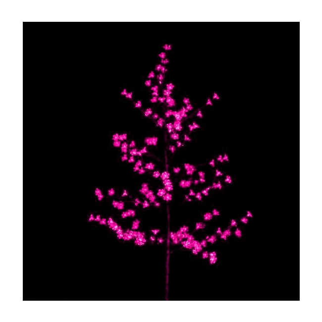 Pomisor de Craciun cu LEDuri Roz Decorate Flori Cires 150cm 220V
