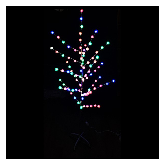 Pomisor de Craciun LEDuri Multicolore Decorate cu Pufuleti 160cm 220V