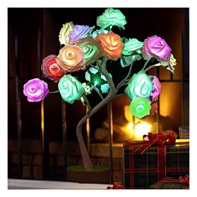 Pomisor Decorativ Luminos 30cm 24LED Trandafir Multicolor TO1903