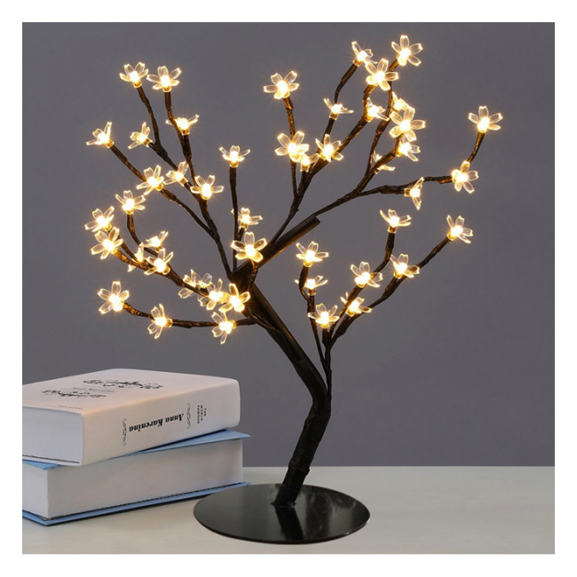 Pomisor Luminos de Craciun Cherry Bonsai 40cm 36LEDuri Alb Cald 220V TO36L