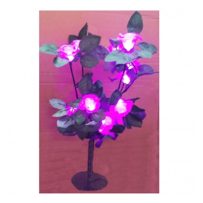 Pomisor Luminos de Craciun Flori Trandafiri 40cm 15LED Roz Statice TO