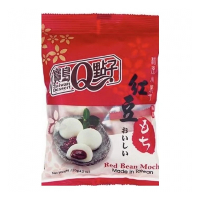 Prajitura mochi Qmochi cu umplutura de fasole rosie 120g Taiwan Dessert TD MLL