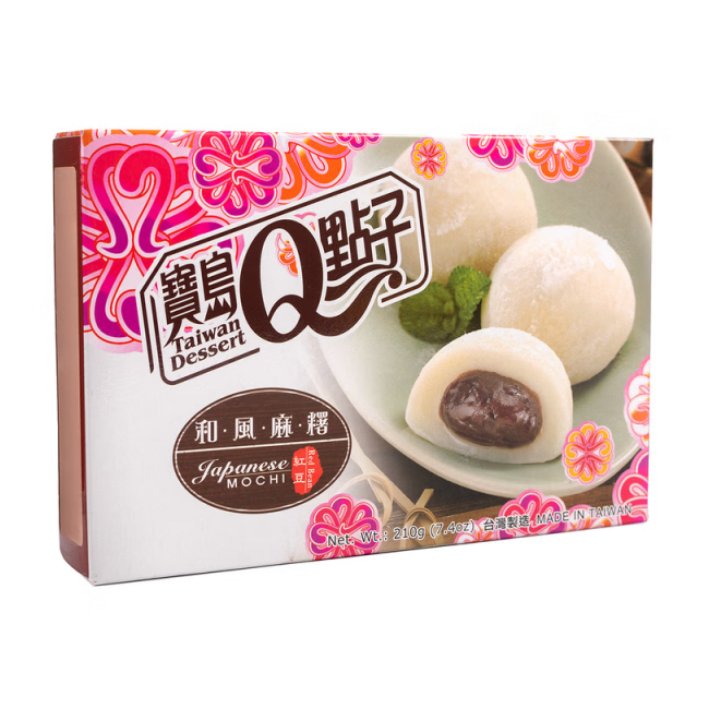 Prajituri Mochi QMOCHI cu aroma de fasole rosie 210g Taiwan Dessert TD MLL