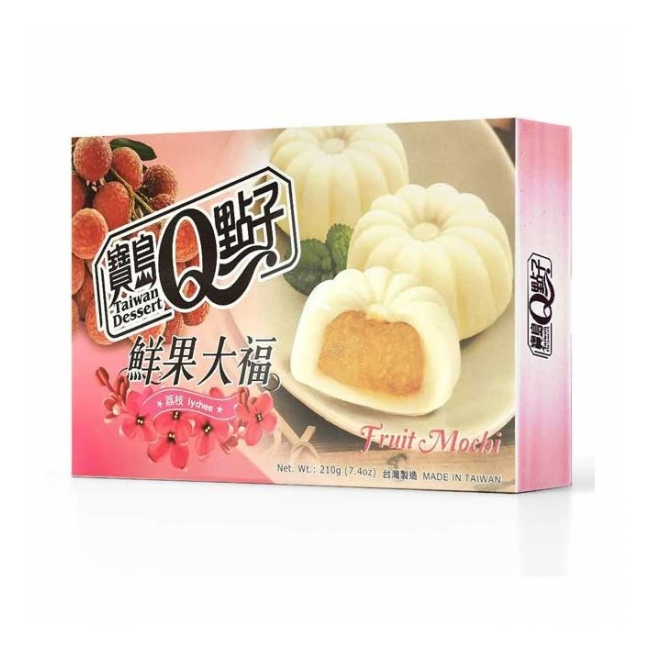 Prajituri mochi QMOCHI cu aroma de fructe Lichi 210g Taiwan Dessert TD MLL
