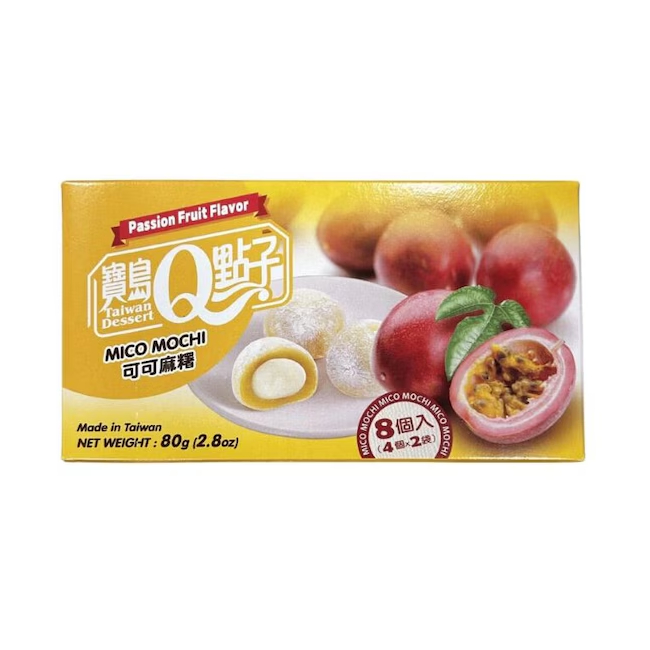 Prajituri Mochi QMOCHI cu aroma de fructul pasiunii 80g Taiwan Dessert TD MLL