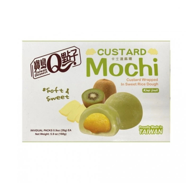 Prajituri Mochi QMOCHI cu aroma de kiwi 168g Taiwan Dessert TD MLL