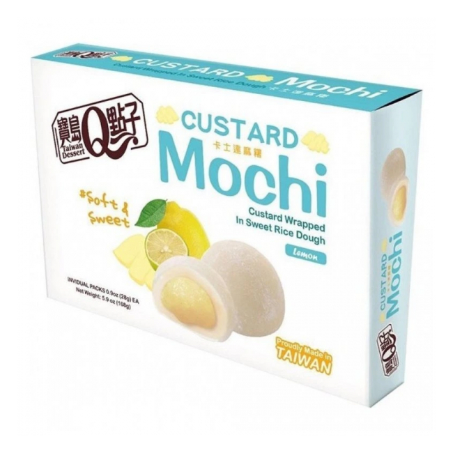 Prajituri Mochi QMOCHI cu aroma de lamaie 168g Taiwan Dessert TD MLL
