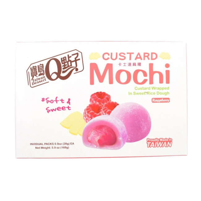 Prajituri Mochi QMOCHI cu aroma de zmeura 168g Taiwan Dessert TD MLL
