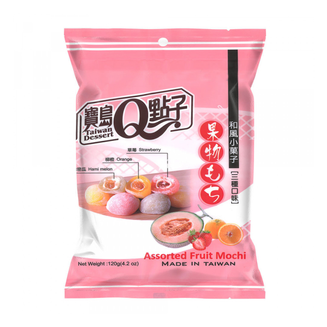 Prajituri Mochi Qmochi Fructe Asortate 120g Taiwan Dessert TD MLL SNM