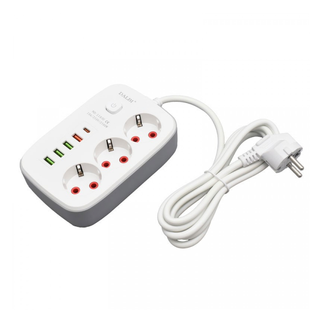 Prelungitor Multifunctional 3 Prize 2m cu 4xUSB si intrerupator 14E043 XXM