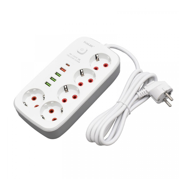 Prelungitor Multifunctional 5 Prize 2m cu 4xUSB si Intrerupator 14E044 XXM