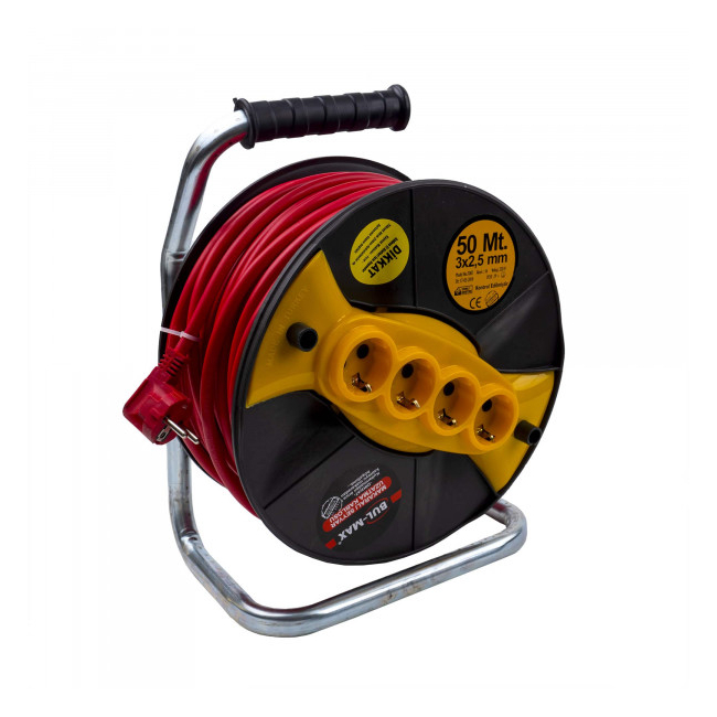Prelungitor Tambur cu Derulator 50m 3x2.5mm 4 Posturi IP20 ZLN EXT 3957