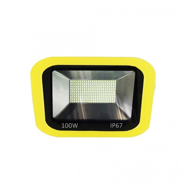 Proiector 225LED 100W Alb Rece 220V Rama Galbena