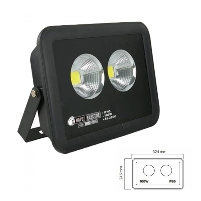 Proiector LED 100W 2 COB LED Alb Rece 6400K 7500lm 220V Panter Horoz