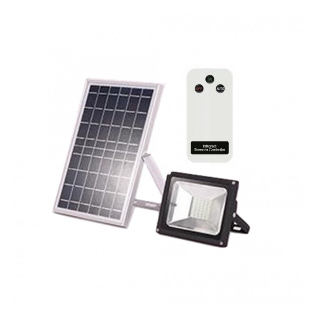 Proiector LED 20W cu Panou Solar si Telecomanda Alb Rece