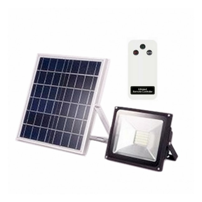 Proiector LED 30W cu Panou Solar si Telecomanda Alb Rece