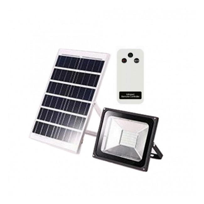 Proiector LED 50W cu Panou Solar si Telecomanda Alb Rece