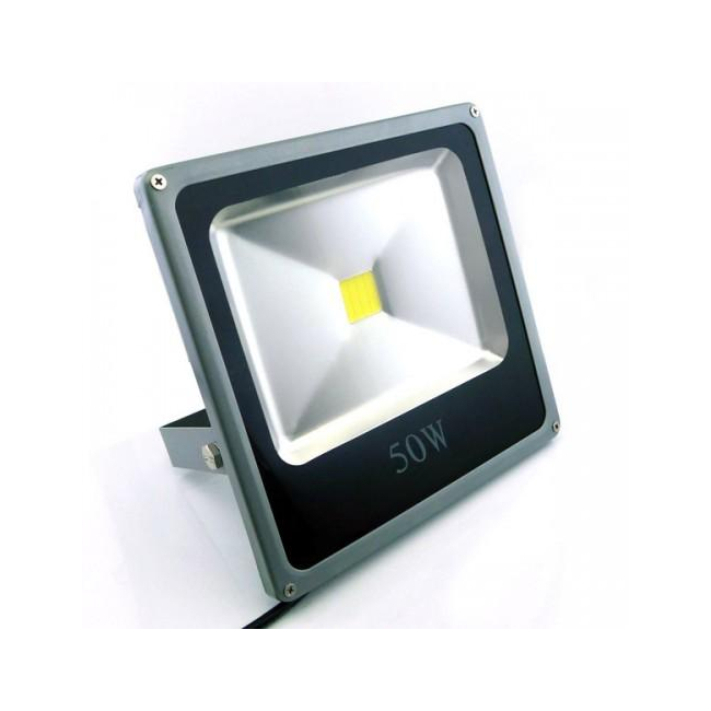 Proiector LED 50W Metalic Slim Alb Rece 220V