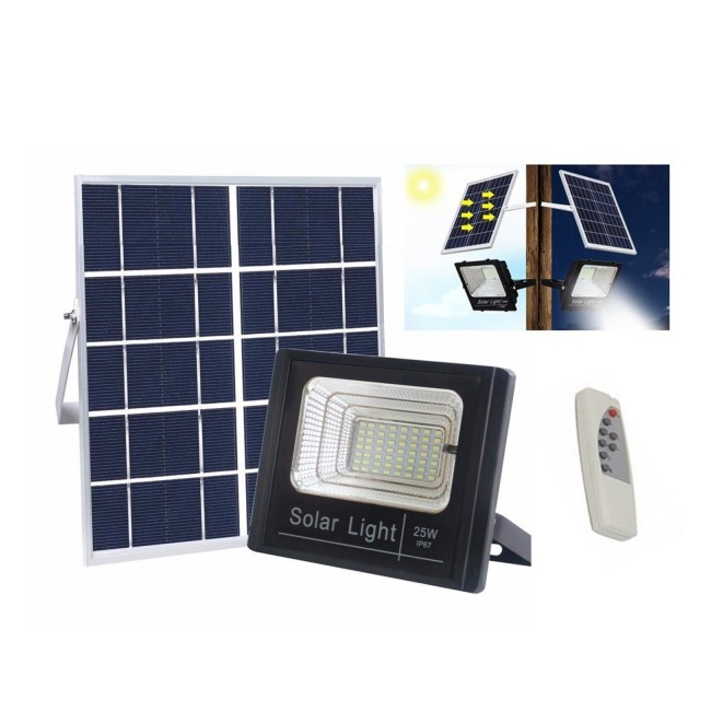 Proiector LED SMD 25W Alb Rece Panou Solar Telecomanda IP67 XXM
